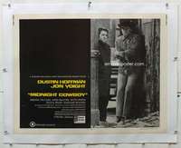n032 MIDNIGHT COWBOY linen half-sheet movie poster '69 Hoffman, Jon Voight
