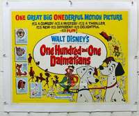 n036 ONE HUNDRED & ONE DALMATIANS linen half-sheet movie poster '61 Disney