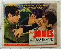 n046 TEXAS RANGER linen half-sheet movie poster R34 Buck Jones fighting!