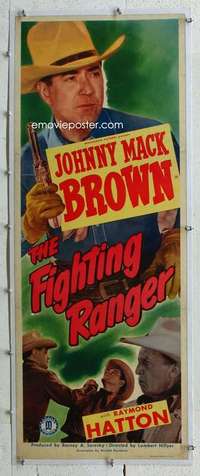 n056 FIGHTING RANGER linen insert movie poster '48 Johnny Mack Brown