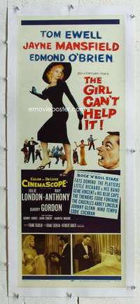 n058 GIRL CAN'T HELP IT linen insert movie poster '56 Jayne Mansfield