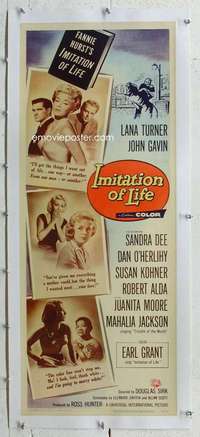 n061 IMITATION OF LIFE linen insert movie poster '59 Lana Turner, Sandra Dee