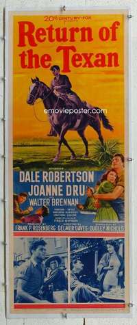 n070 RETURN OF THE TEXAN linen insert movie poster '52 Dale Robertson
