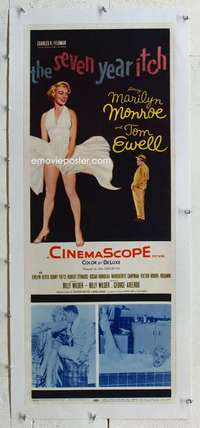 n071 SEVEN YEAR ITCH linen insert movie poster '55 sexy Marilyn Monroe!