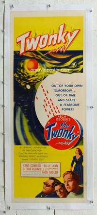 n078 TWONKY linen insert movie poster '53 Oboler, wacky possessed TV!