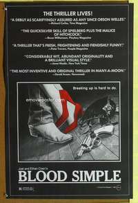 p049 BLOOD SIMPLE special one-sheet movie poster '85 Coen Brothers film noir!