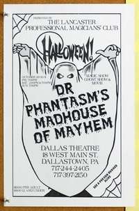 p027 DR PHANTASM'S MADHOUSE OF MAYHEM magic show poster '99