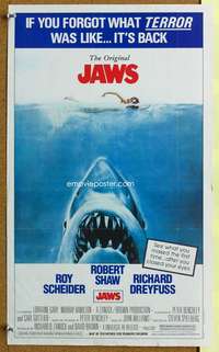 p042 JAWS special Topps poster '75 Spielberg classic!