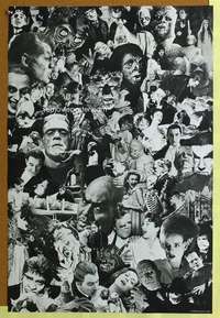 p074 MONSTER COLLAGE commercial poster '80s cool images!