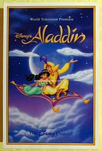 p048 ALADDIN TV one-sheet movie poster '92 classic Walt Disney cartoon!