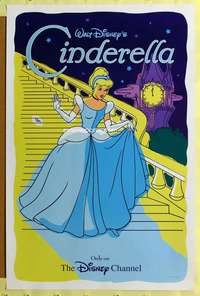 p050 CINDERELLA TV one-sheet movie poster R90s Walt Disney classic cartoon!