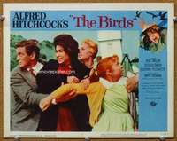 q053 BIRDS movie lobby card #1 '63 Rod Taylor, Pleshette, Tippi Hedren