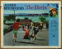 q054 BIRDS movie lobby card #4 '63 Alfred Hitchcock, Tippi Hedren