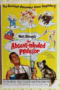 r020 ABSENT-MINDED PROFESSOR one-sheet movie poster R67 Disney, Flubber!