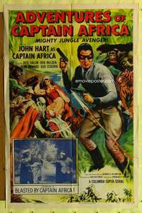 r025 ADVENTURES OF CAPTAIN AFRICA Chap 9 one-sheet movie poster '55 serial