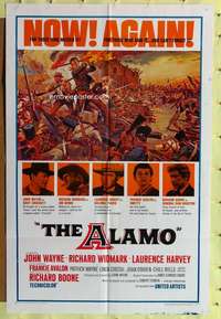 r043 ALAMO one-sheet movie poster R67 John Wayne, Reynold Brown art!
