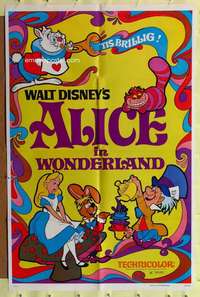 r044 ALICE IN WONDERLAND one-sheet movie poster R74 psychedelic image!