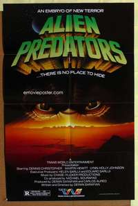 r049 ALIEN PREDATORS one-sheet movie poster '87 Sarafian, sci-fi horror!