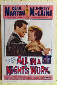 r053 ALL IN A NIGHT'S WORK one-sheet movie poster '61 Dean Martin, MacLaine