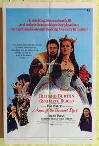 r076 ANNE OF THE THOUSAND DAYS style D one-sheet movie poster '70 Bujold