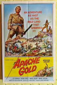 r079 APACHE GOLD one-sheet movie poster '63 Lex Barker, German western!