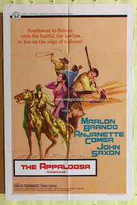 r084 APPALOOSA one-sheet movie poster '66 Marlon Brando, Anjanette Comer