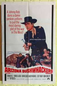 r090 ARIZONA BUSHWHACKERS one-sheet movie poster '67 Howard Keel points gun!