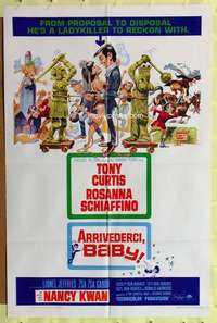 r092 ARRIVEDERCI BABY one-sheet movie poster '66 Curtis, Jack Davis art!