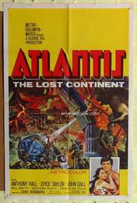 r095 ATLANTIS THE LOST CONTINENT one-sheet movie poster '61 George Pal