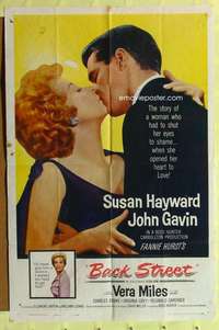 r101 BACK STREET one-sheet movie poster '61 Susan Hayward, John Gavin