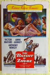 r110 BANDIT OF ZHOBE one-sheet movie poster '59 Victor Mature, Anne Aubrey