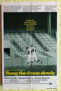 r113 BANG THE DRUM SLOWLY one-sheet movie poster '73 De Niro, baseball!