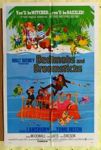 r133 BEDKNOBS & BROOMSTICKS one-sheet movie poster '71 Disney, Lansbury
