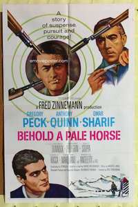 r137 BEHOLD A PALE HORSE one-sheet movie poster '64 Gregory Peck, Quinn