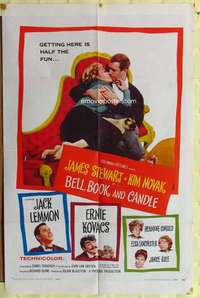 r138 BELL, BOOK & CANDLE one-sheet movie poster '58 James Stewart, Novak