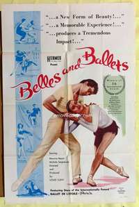 r140 BELLES & BALLET one-sheet movie poster '60 French dance documentary!
