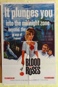 r157 BLOOD & ROSES one-sheet movie poster '61 Roger & Annette Vadim!