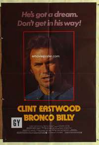 r170 BRONCO BILLY English one-sheet movie poster '80 Clint Eastwood