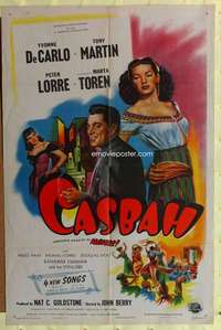 r185 CASBAH one-sheet movie poster '48 De Carlo, Martin, Tony Martin