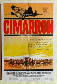 r199 CIMARRON style B one-sheet movie poster '60 Anthony Mann, Glenn Ford