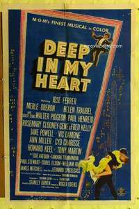 r235 DEEP IN MY HEART one-sheet movie poster '54 MGM all-star musical!