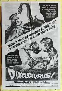 r244 DINOSAURUS one-sheet movie poster R60s wild prehistoric monsters!