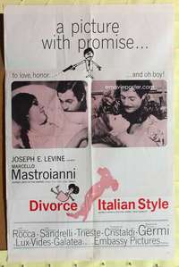 r246 DIVORCE - ITALIAN STYLE one-sheet movie poster '62 Mastroianni