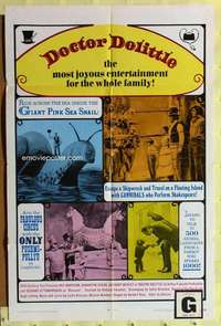 r247 DOCTOR DOLITTLE one-sheet movie poster R69 Rex Harrison, Eggar