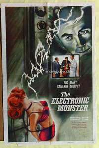 r265 ELECTRONIC MONSTER one-sheet movie poster '60 Rod Cameron, sci-fi!
