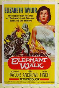 r267 ELEPHANT WALK one-sheet movie poster R60 sexy Elizabeth Taylor!