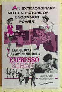 r282 EXPRESSO BONGO one-sheet movie poster '60 Laurence Harvey