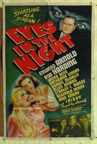r283 EYES IN THE NIGHT one-sheet movie poster '42 Fred Zinnemann