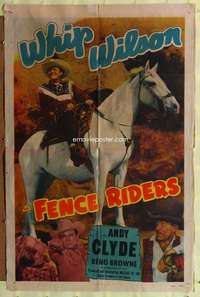 r292 FENCE RIDERS one-sheet movie poster '50 Whip Wilson, Andy Clyde