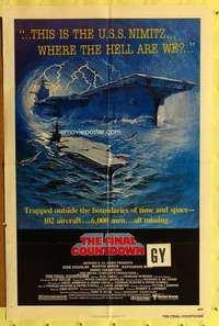 r296 FINAL COUNTDOWN one-sheet movie poster '80 Kirk Douglas, Martin Sheen